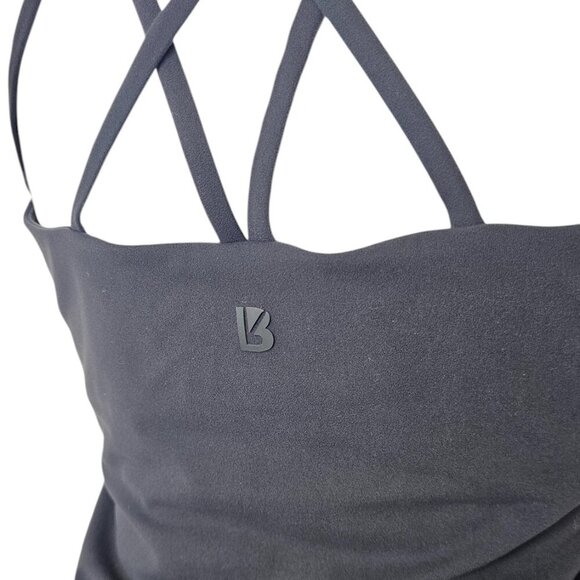 Buffbunny Collection Womens Strappy Back, Square Neck Tank Top, Black, L - Picture 4 of 7